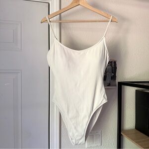 ANDIE SWIM white rib ribbed one piece beach back swimsuit